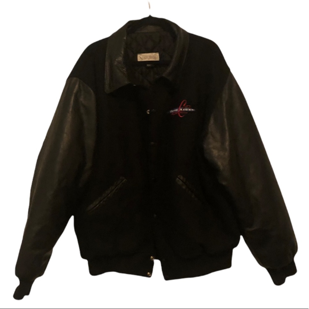 All Black Coors Light Letterman Jacket w Leather Sleeves - XXL